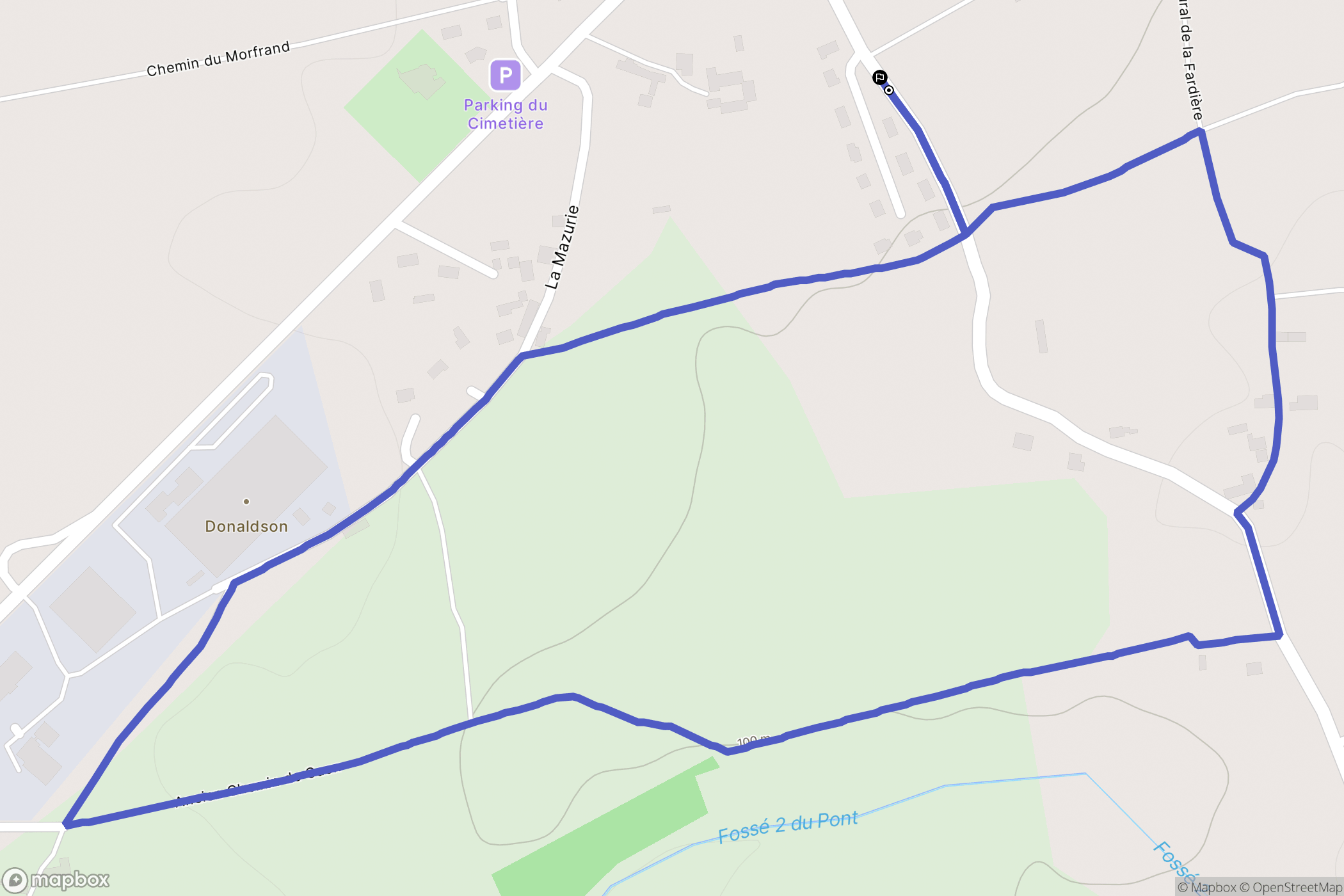 Domjean : carte du parcours de randonnée - France