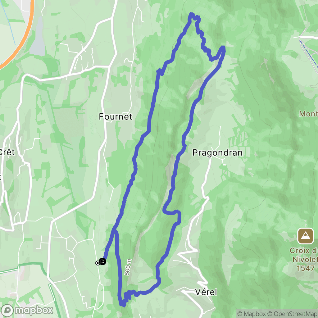 Sonnaz : carte du parcours de randonnée - France