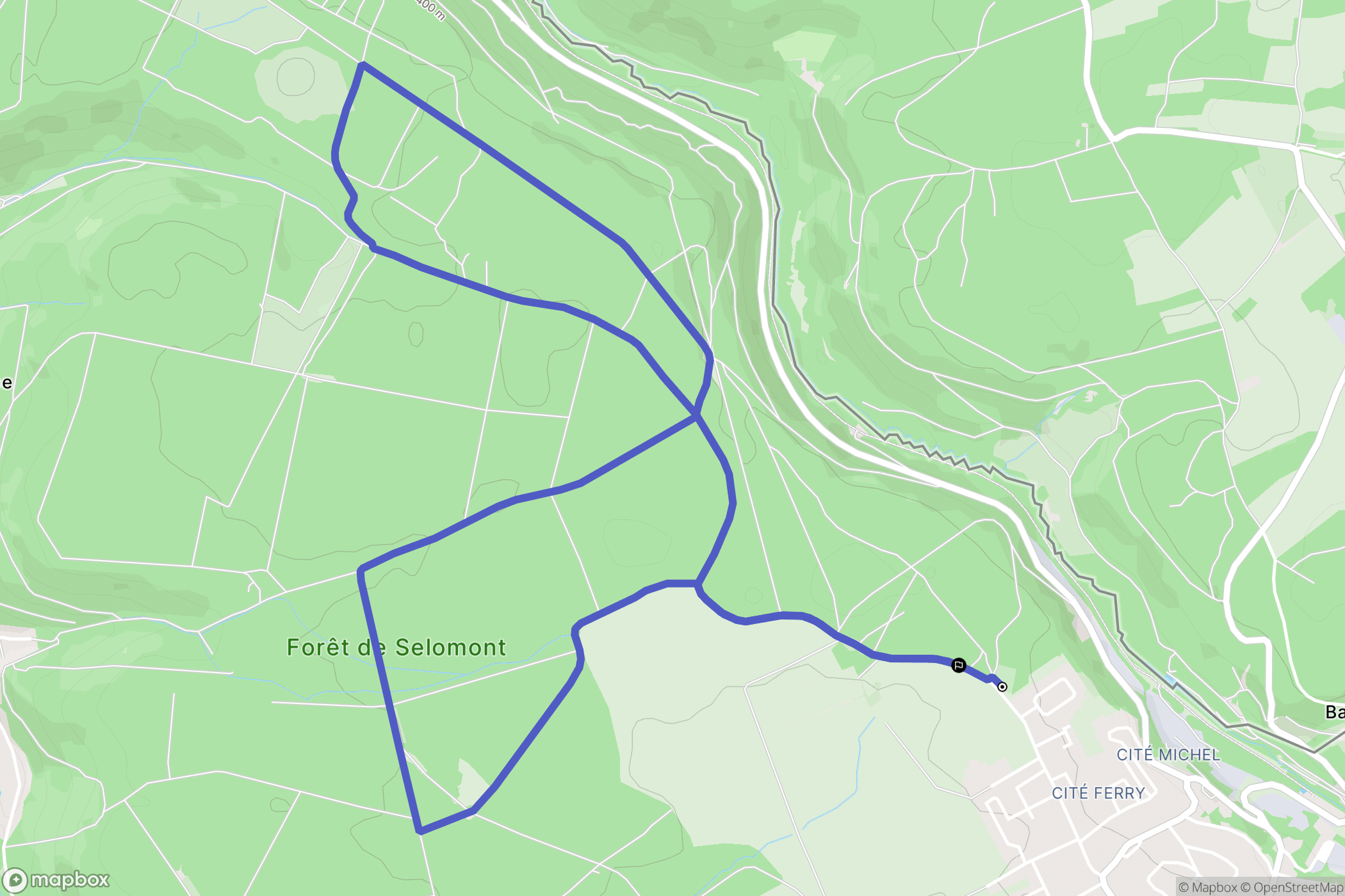 Hussigny-Godbrange : carte du parcours de randonnée - France