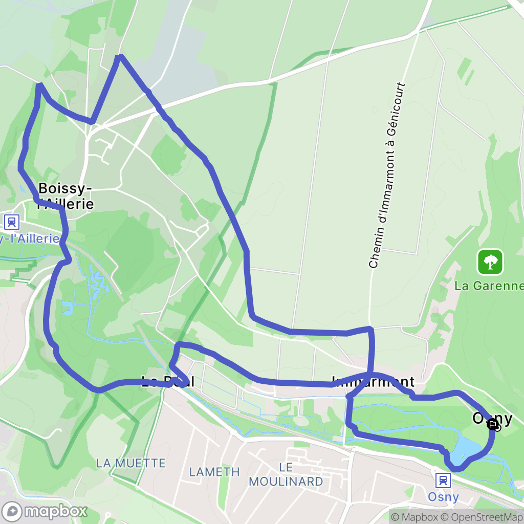 Osny : carte du parcours de randonnée - France