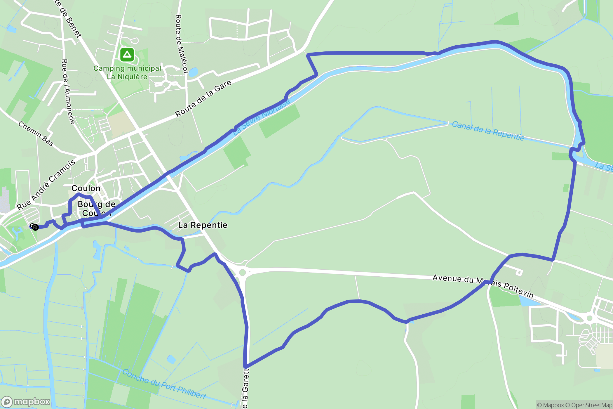 Coulon : carte du parcours de randonnée - France