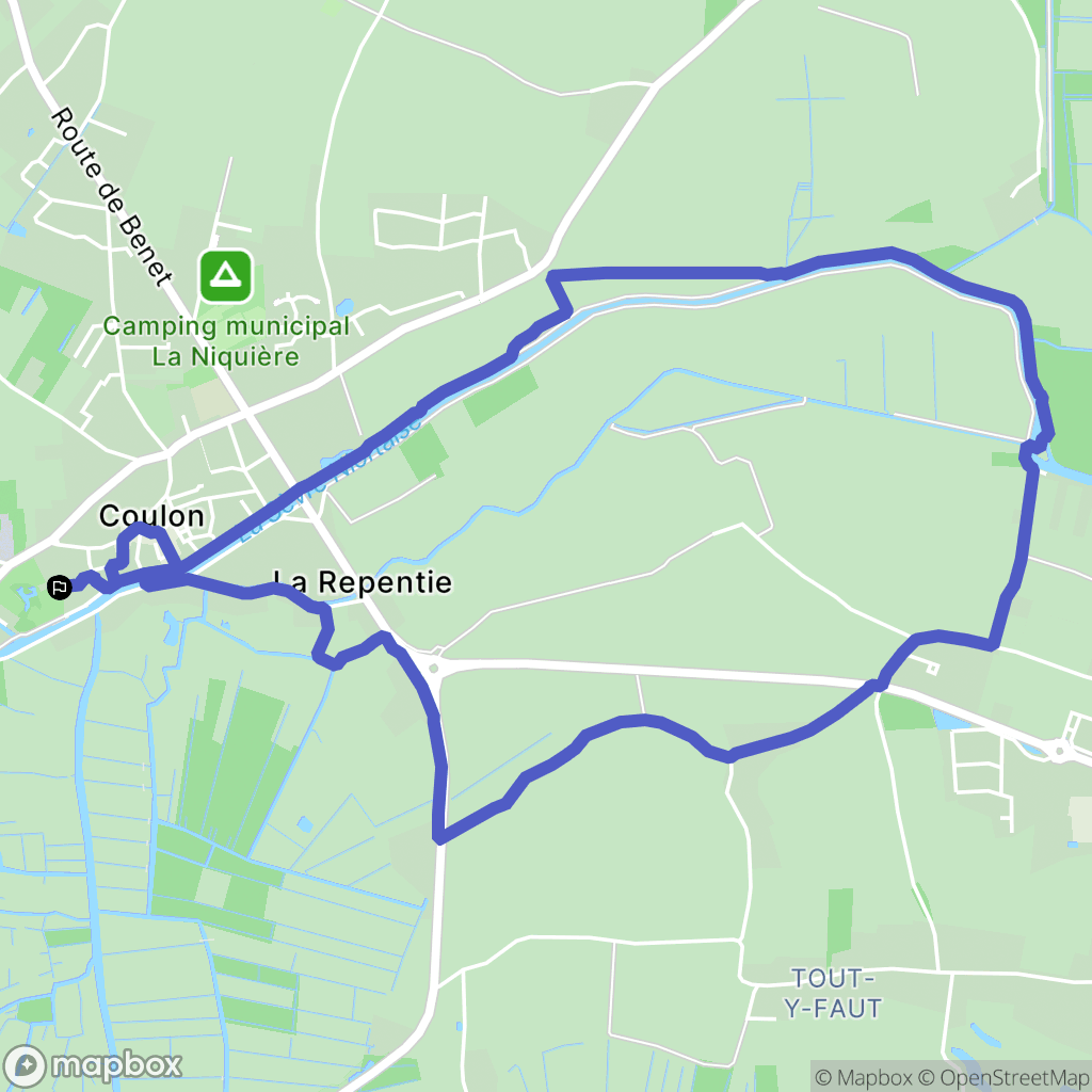 Coulon : carte du parcours de randonnée - France