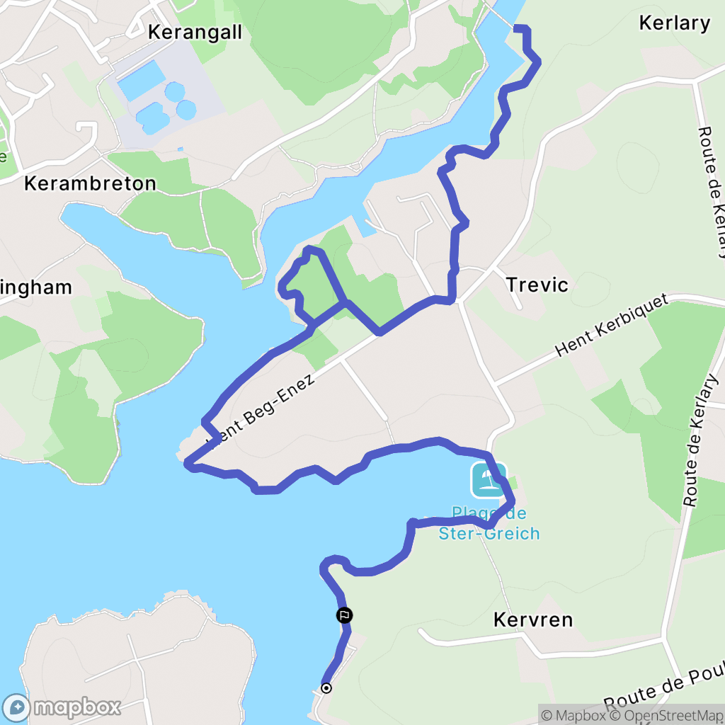 Trégunc : carte du parcours de randonnée - France