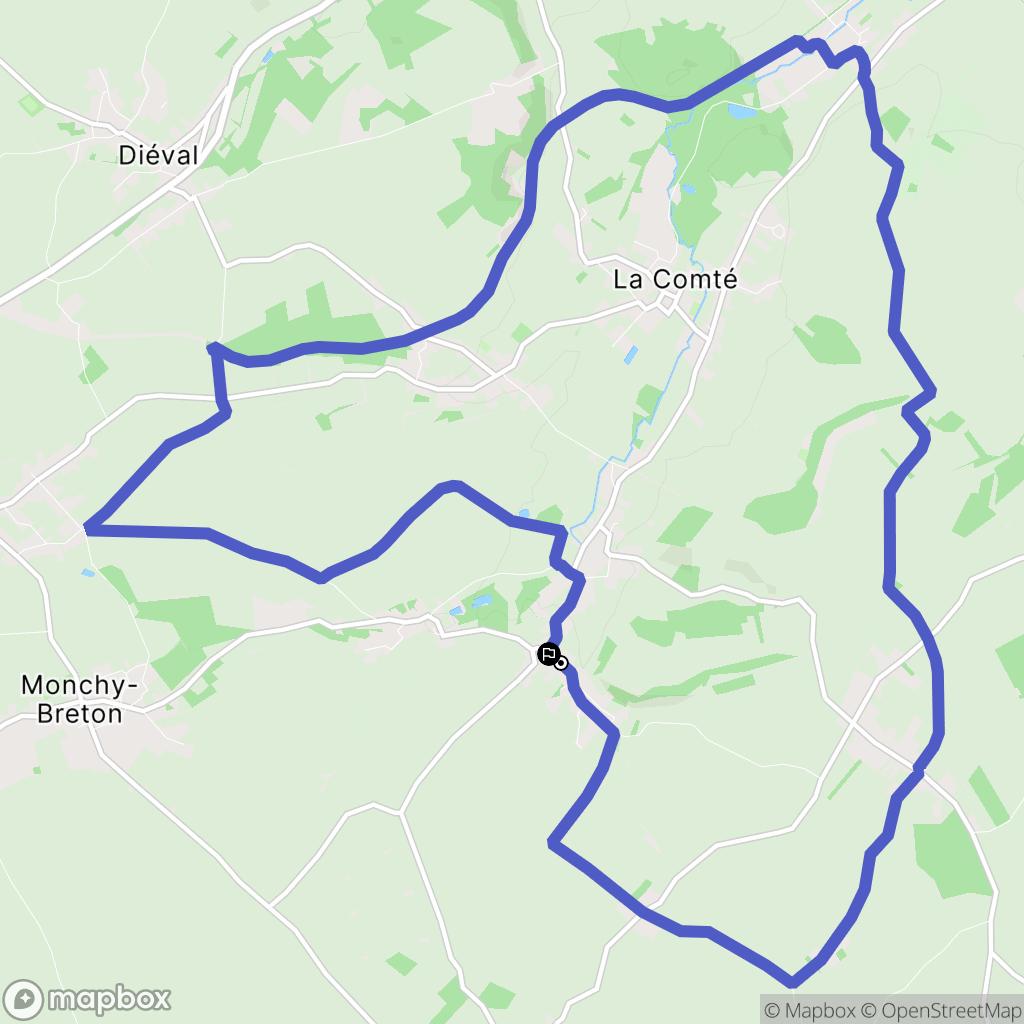 Magnicourt-en-Comte : carte du parcours de randonnée - France