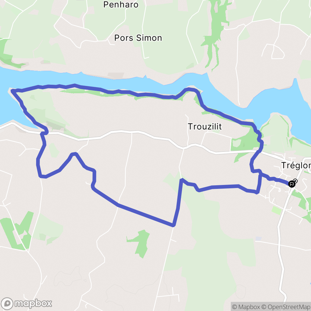 Tréglonou : carte du parcours de randonnée - France