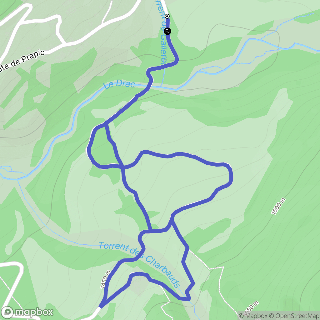 Orcières : carte du parcours de randonnée - France