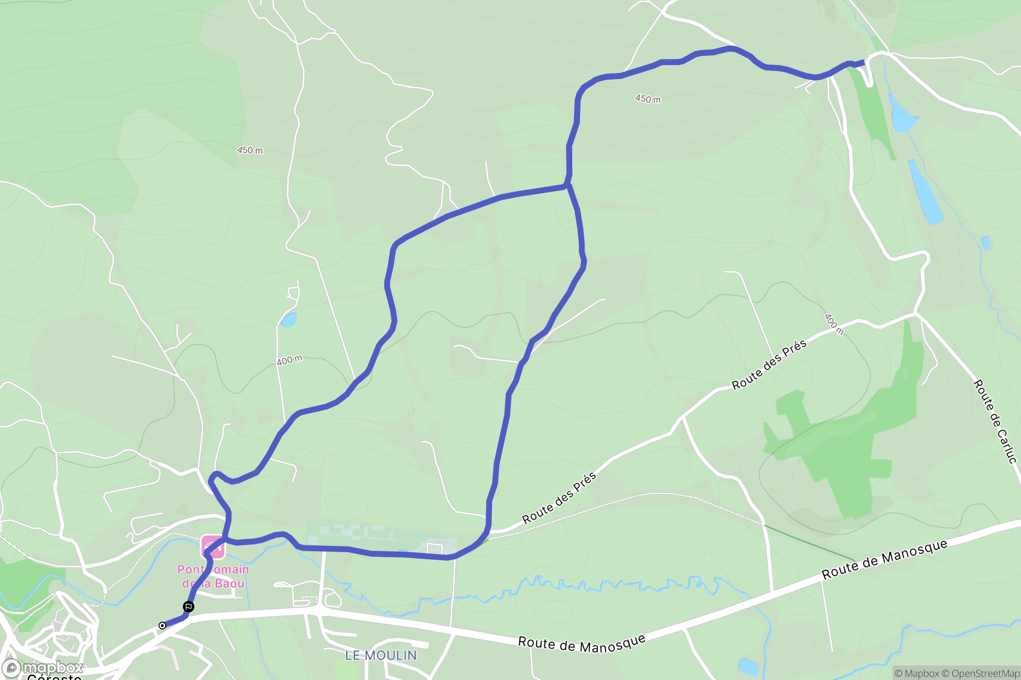 Reillanne : carte du parcours de randonnée - France