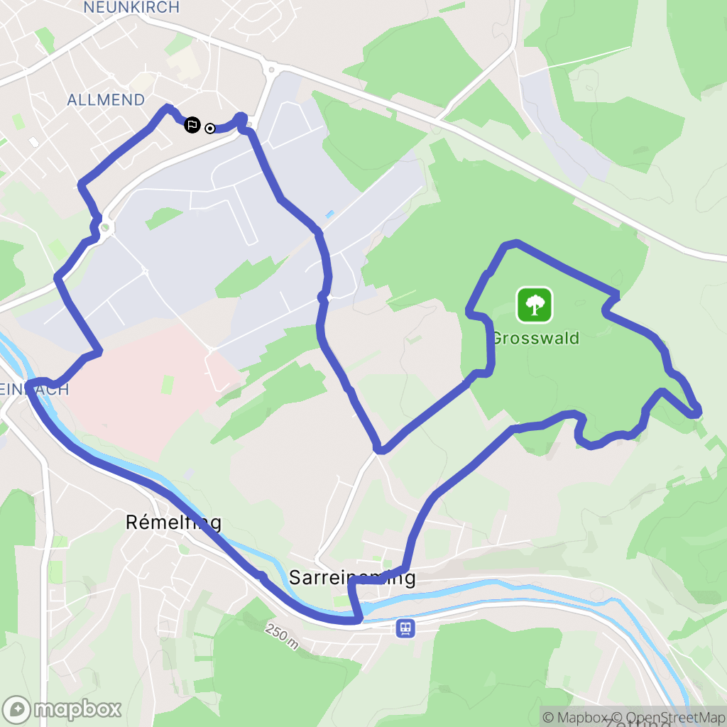 Sarreguemines : carte du parcours de randonnée - France