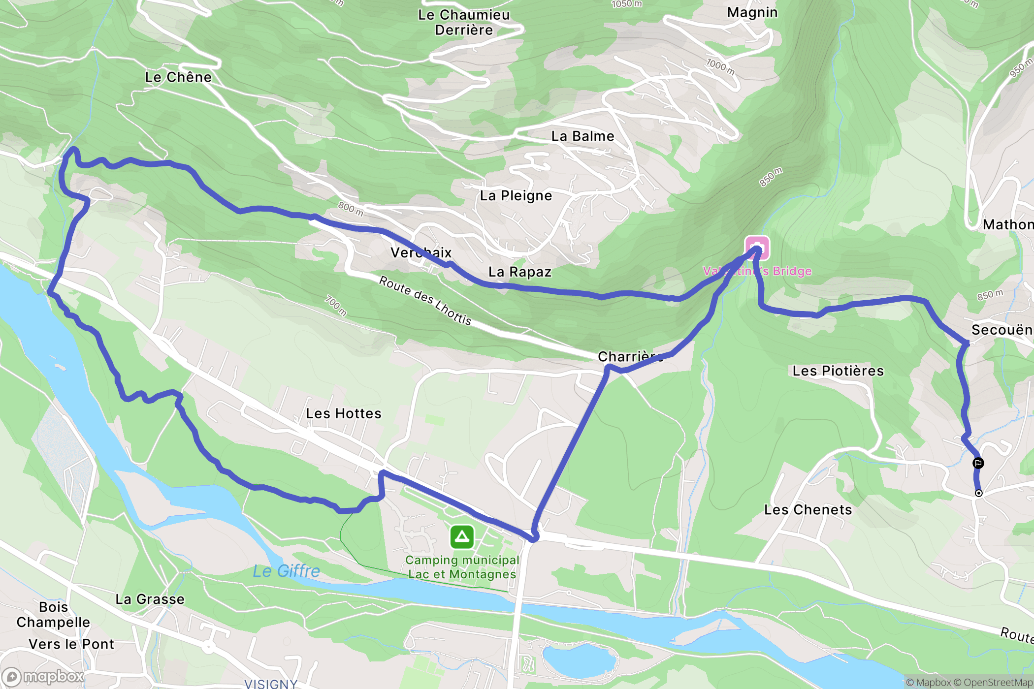 Samoëns : carte du parcours de randonnée - France