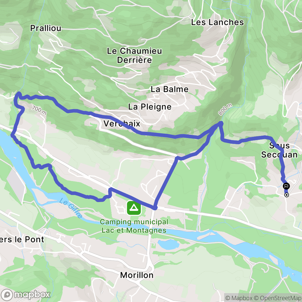 Samoëns : carte du parcours de randonnée - France