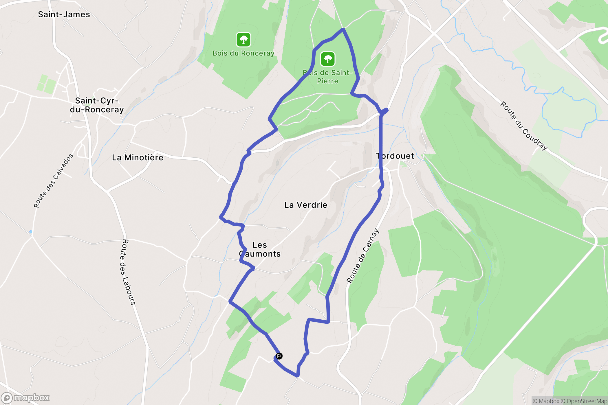 Valorbiquet : carte du parcours de randonnée - France