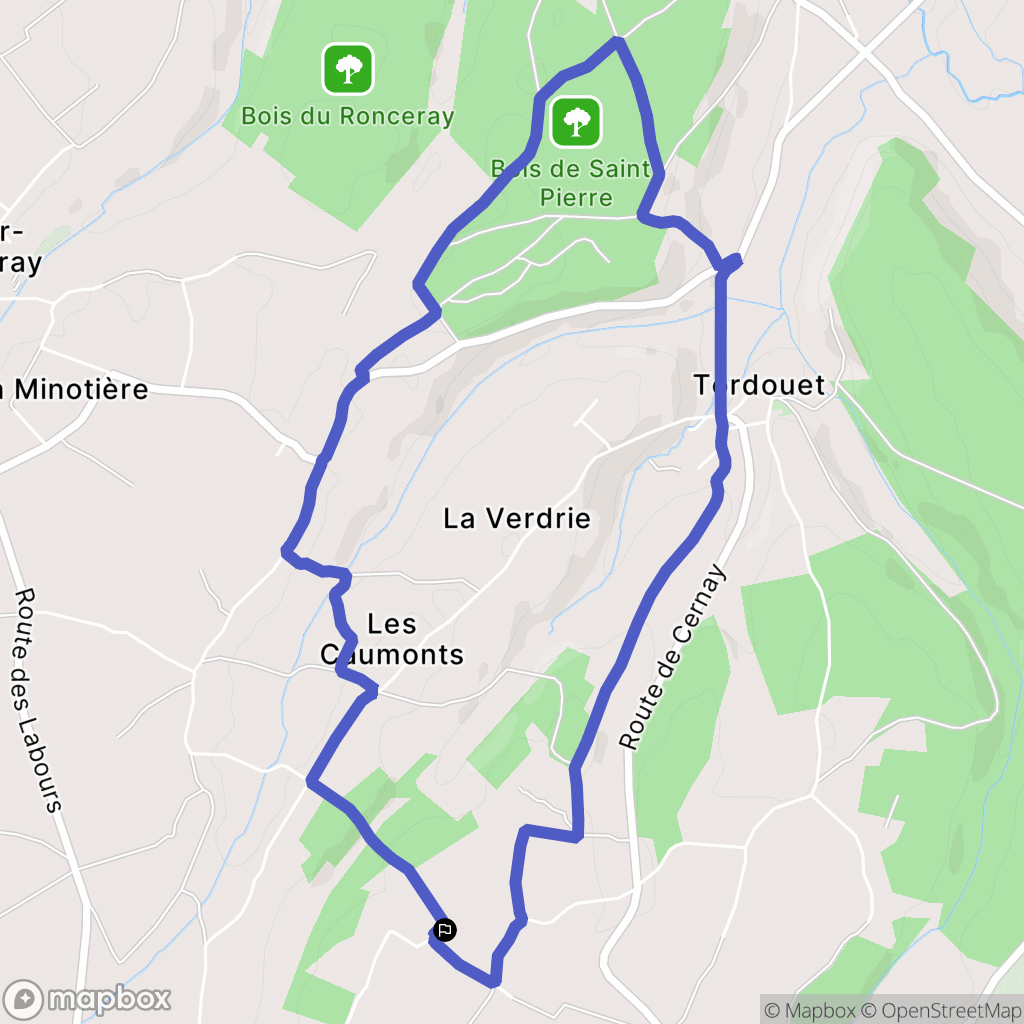 Valorbiquet : carte du parcours de randonnée - France
