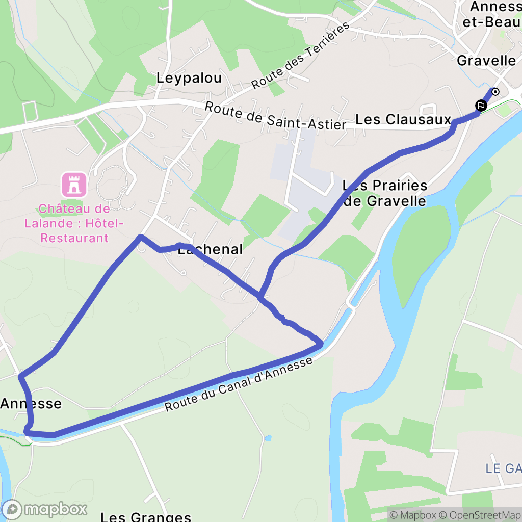 Annesse-et-Beaulieu : carte du parcours de randonnée - France