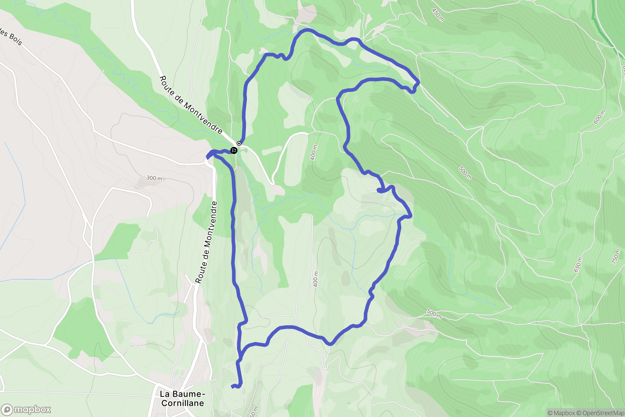 La Baume-Cornillane : carte du parcours de randonnée - France