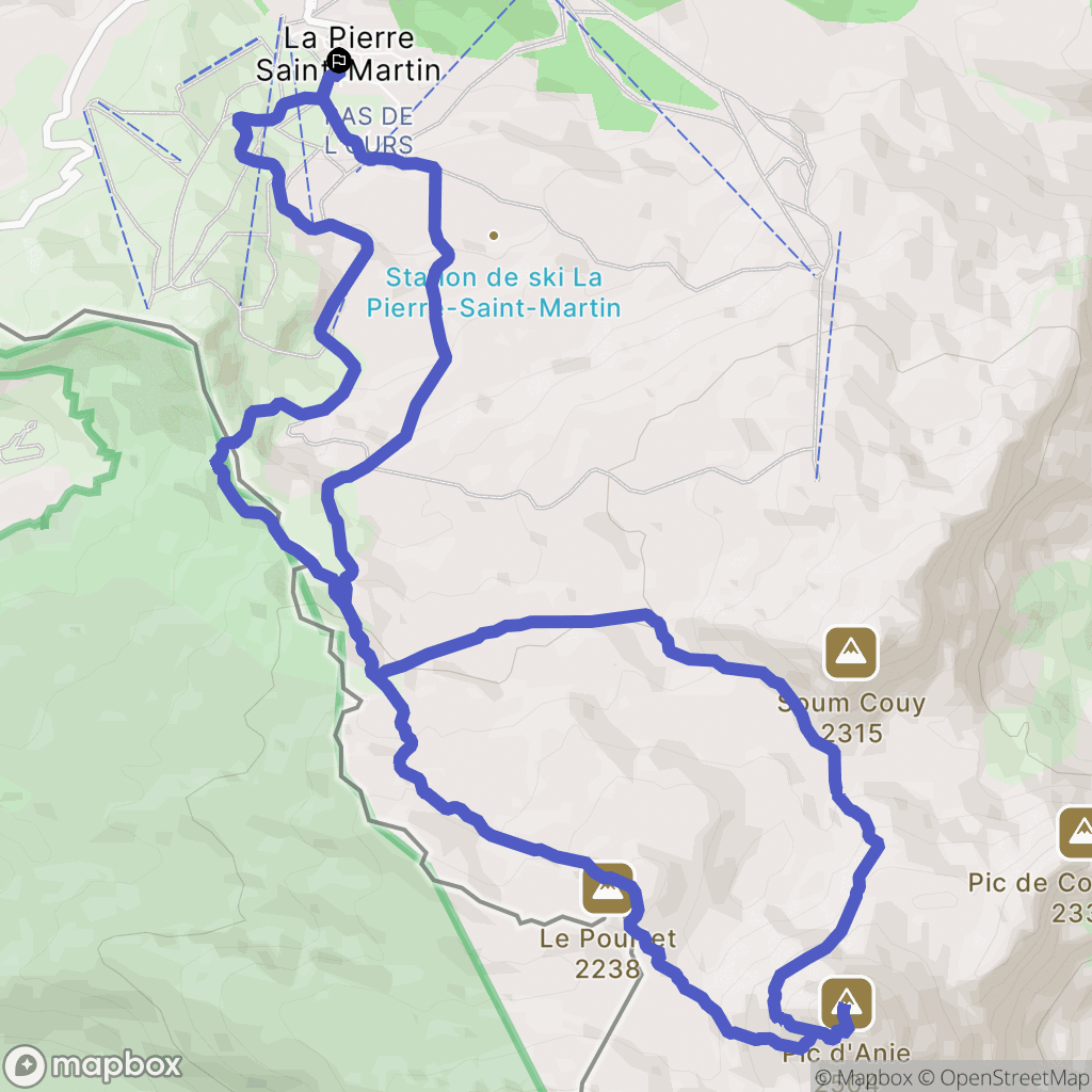 Arette : carte du parcours de randonnée - France