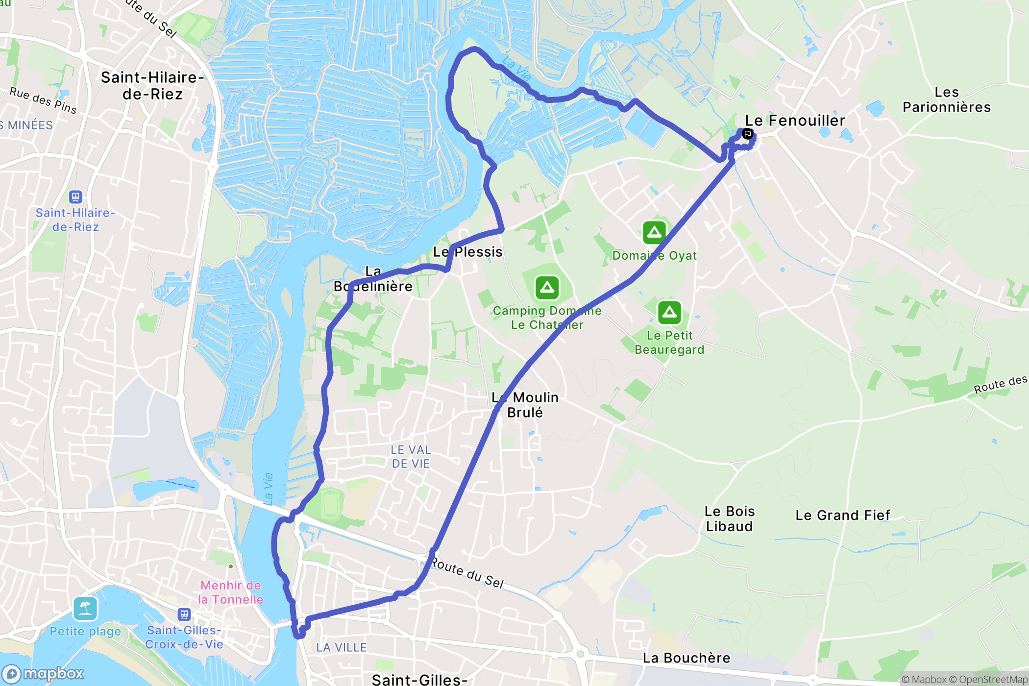 Le Fenouiller : carte du parcours de randonnée - France
