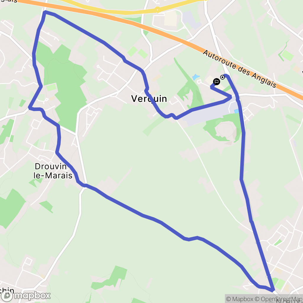 Verquin : carte du parcours de randonnée - France