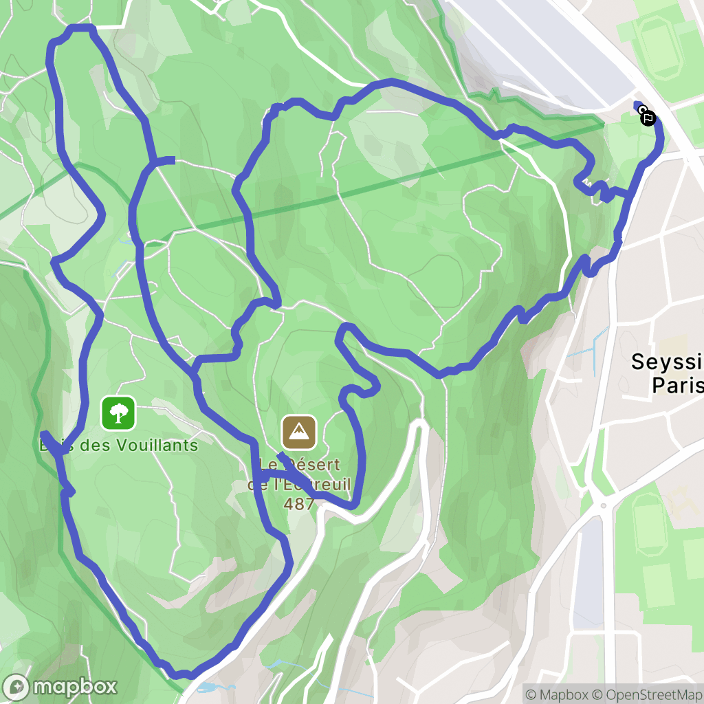 Fontaine : carte du parcours de randonnée - France