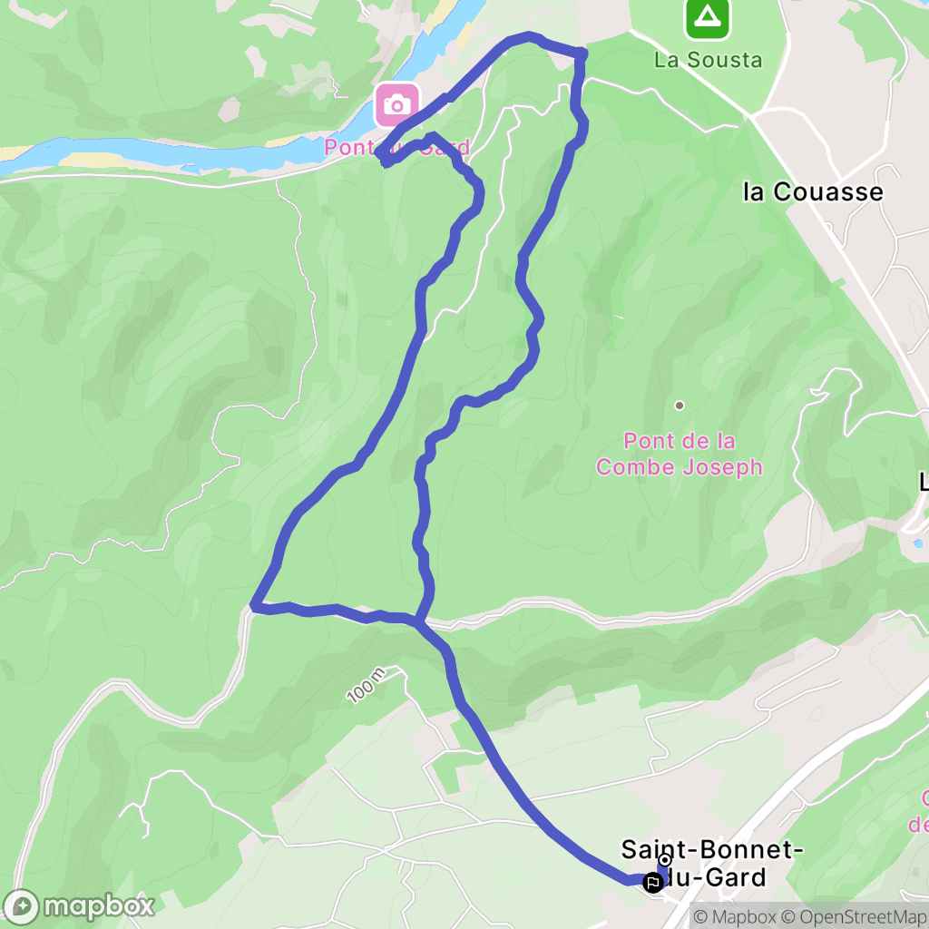 Saint-Bonnet-du-Gard : carte du parcours de randonnée - France