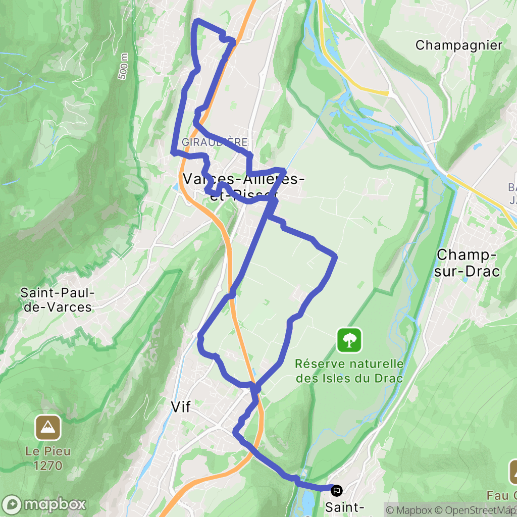 Saint-Georges-de-Commiers : carte du parcours de randonnée - France