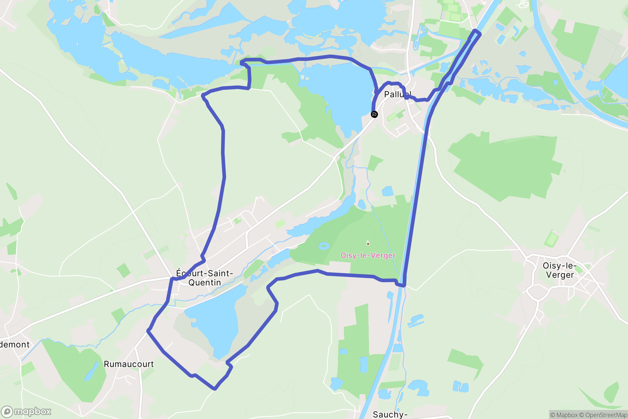 Palluel : carte du parcours de randonnée - France