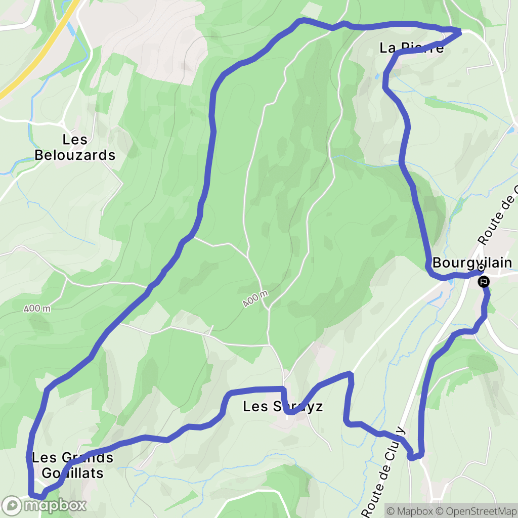 Bourgvilain : carte du parcours de randonnée - France