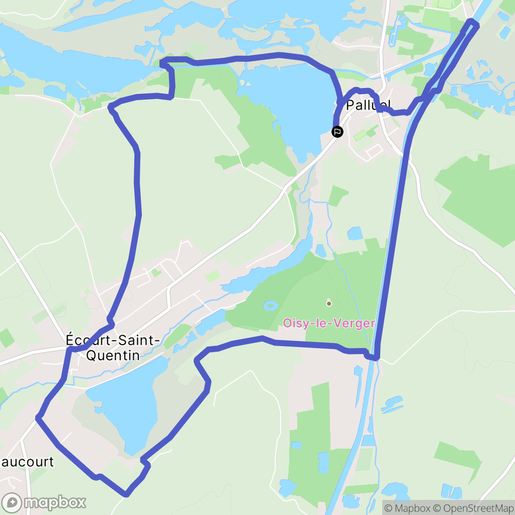 Palluel : carte du parcours de randonnée - France