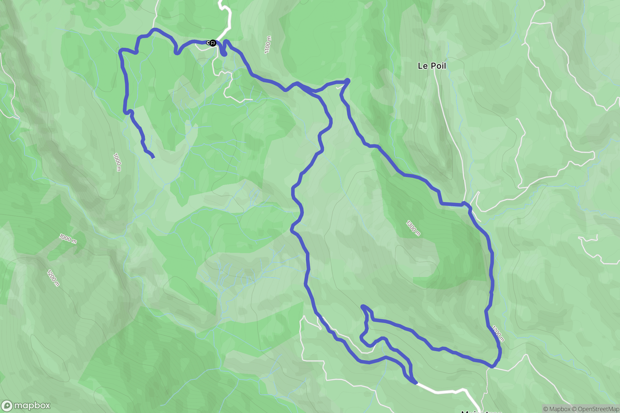 Senez : carte du parcours de randonnée - France