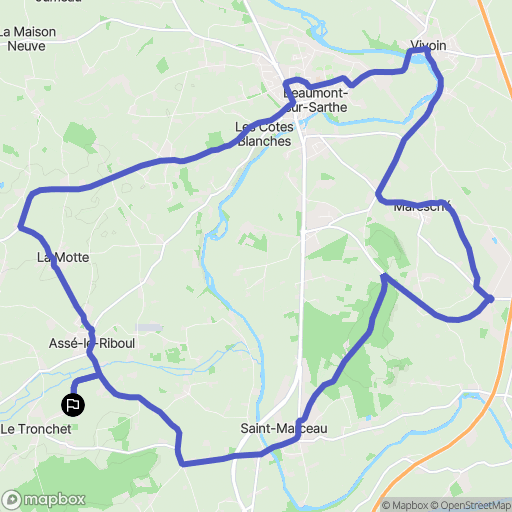 Le Tronchet : carte du parcours de randonnée - France