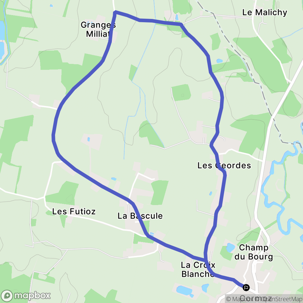 Cormoz : carte du parcours de randonnée - France