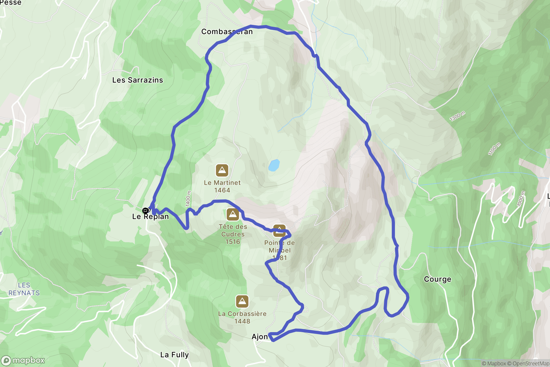Villard : carte du parcours de randonnée - France