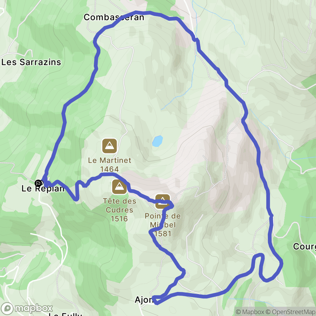 Villard : carte du parcours de randonnée - France