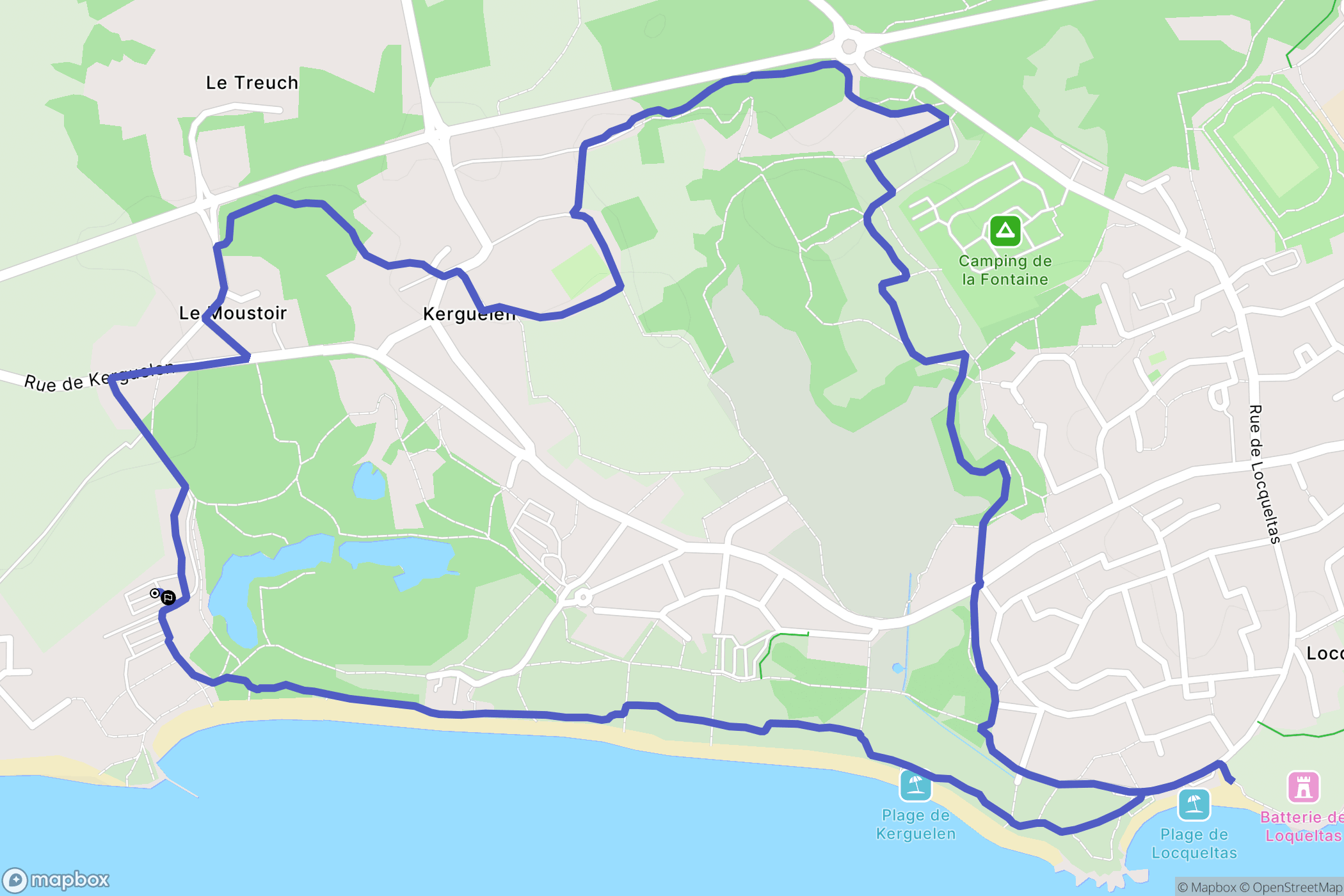 Larmor-Plage : carte du parcours de randonnée - France