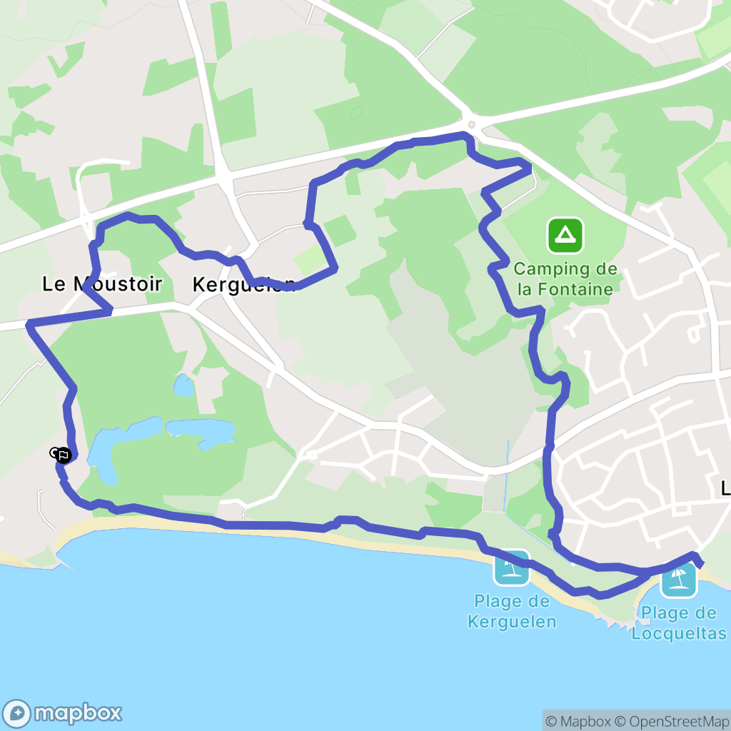 Larmor-Plage : carte du parcours de randonnée - France