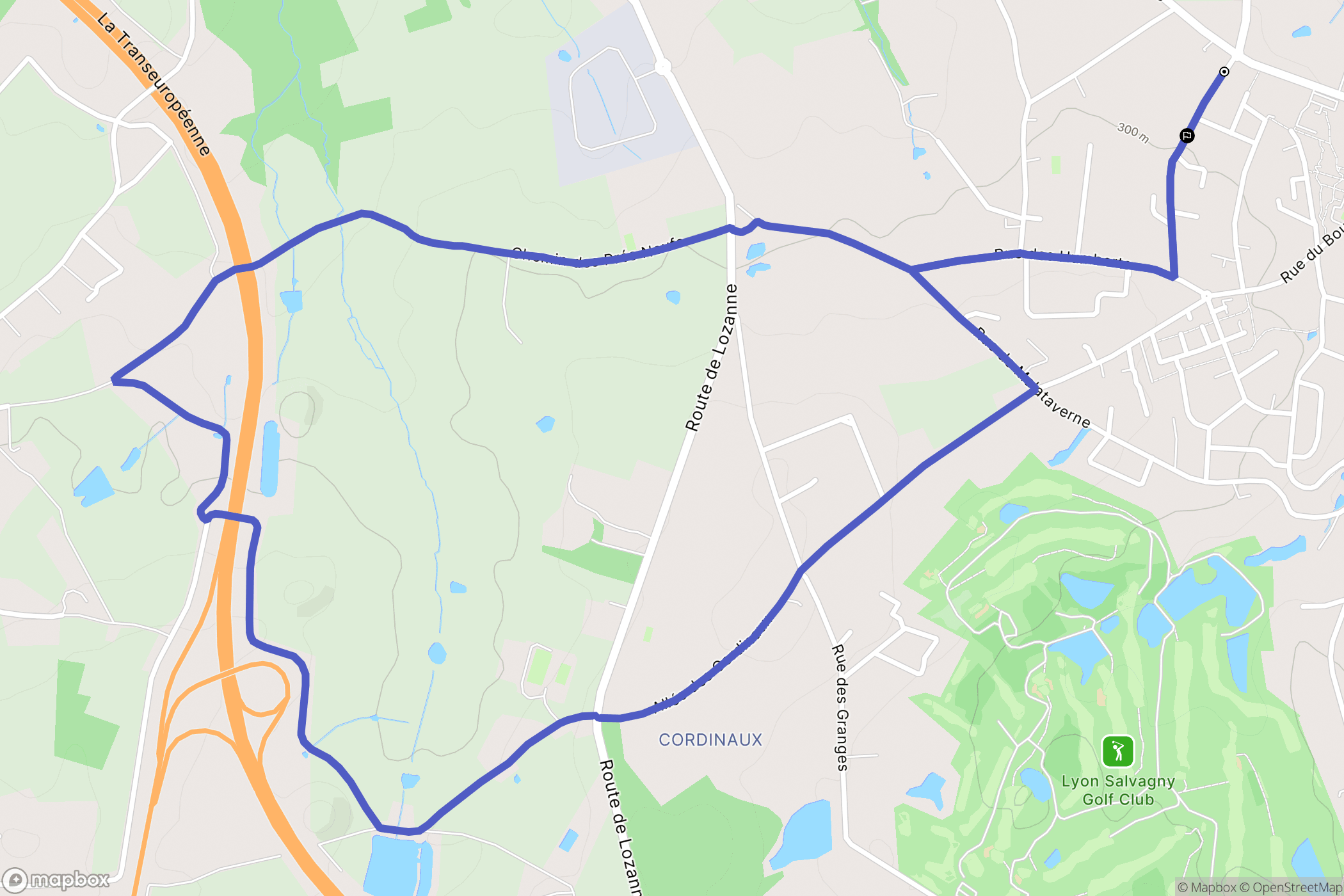 Dommartin : carte du parcours de randonnée - France