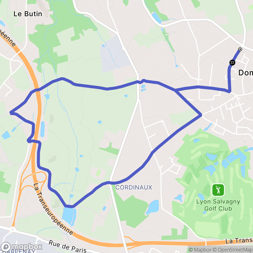 Dommartin : carte du parcours de randonnée - France