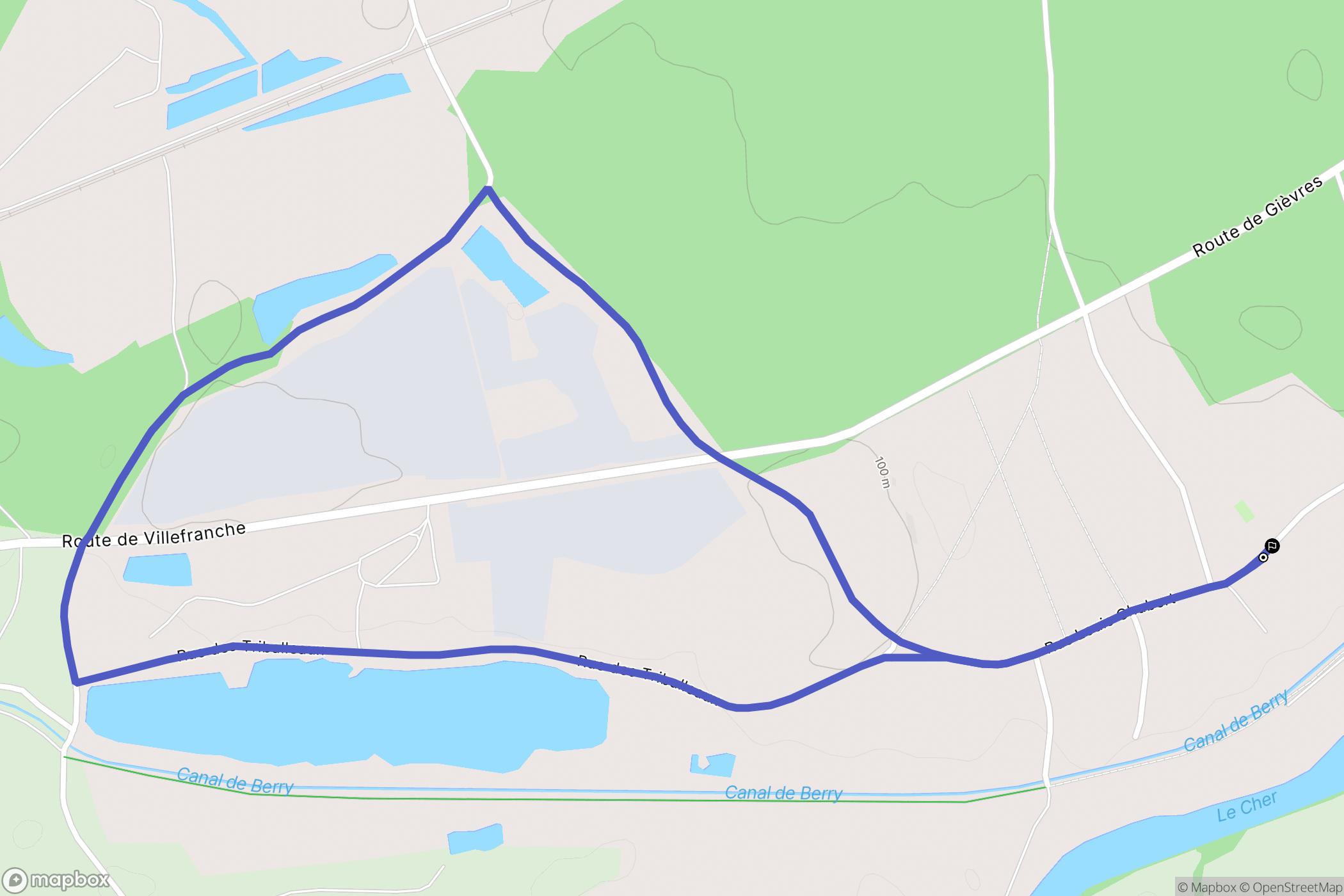 Gièvres : carte du parcours de randonnée - France