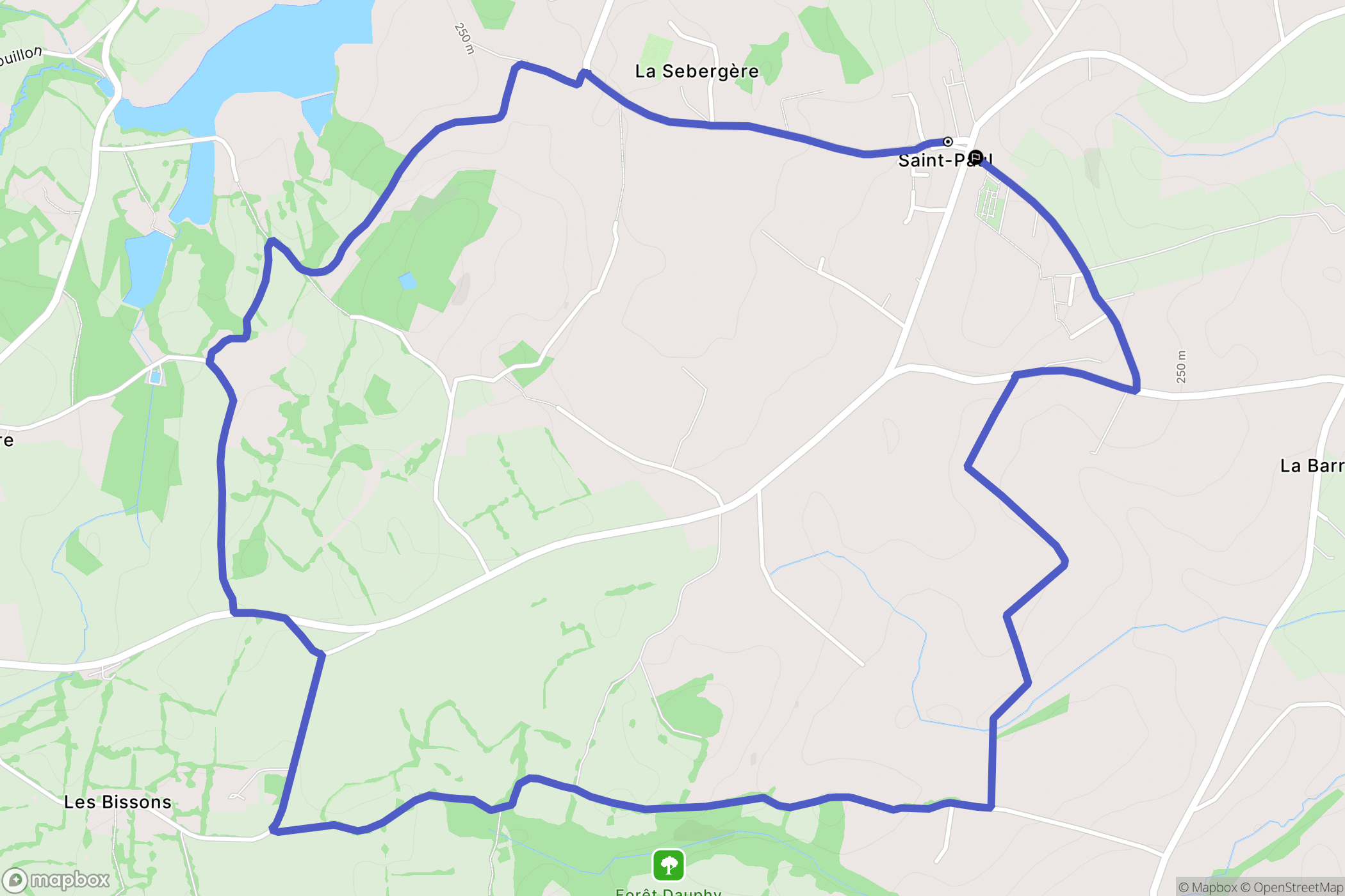 Saint-Paul : carte du parcours de randonnée - France