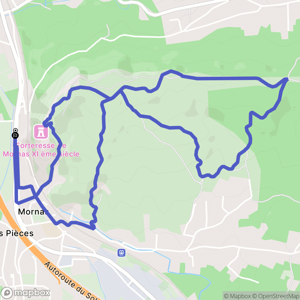 Mornas : carte du parcours de randonnée - France