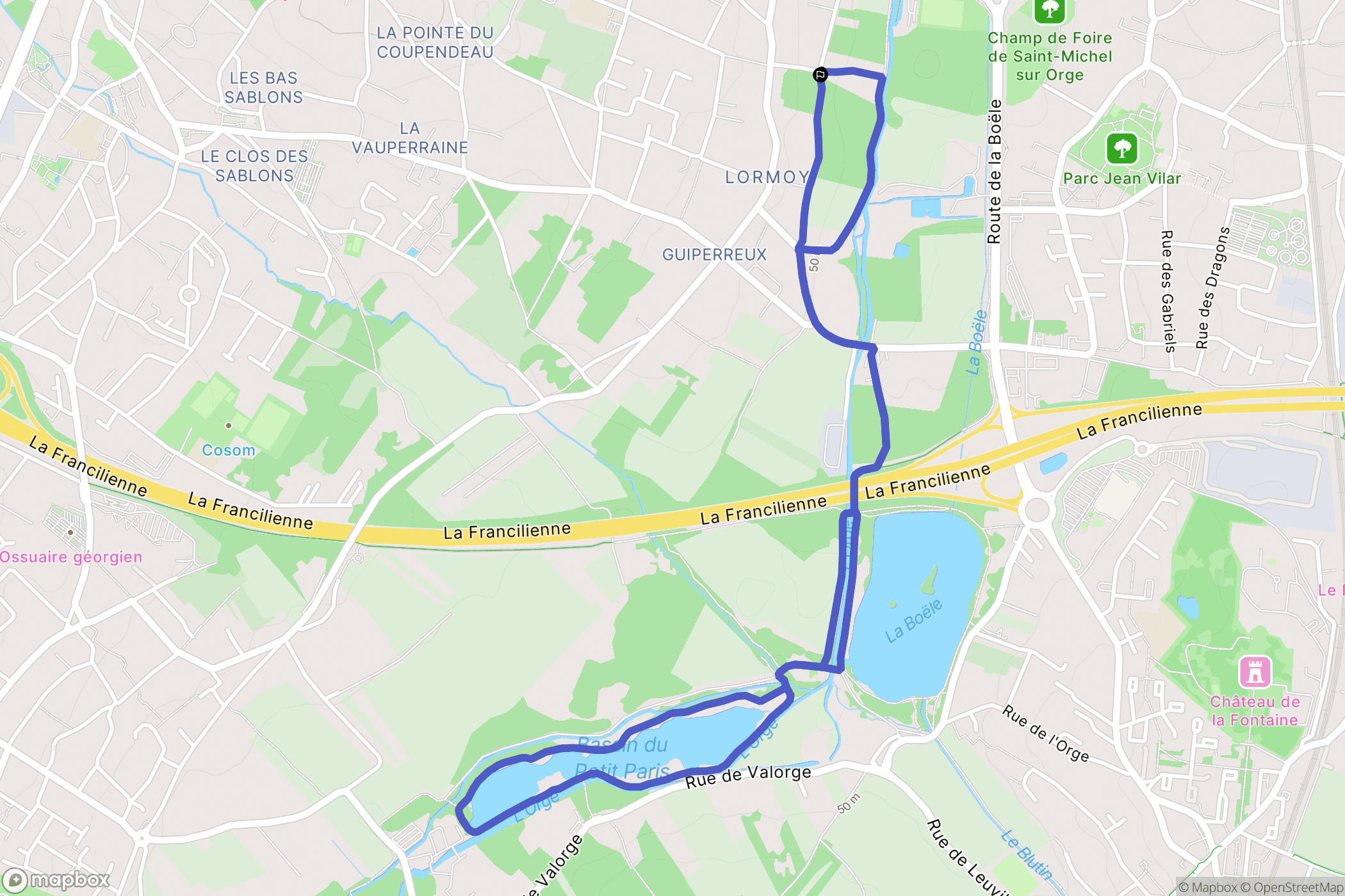 Longpont-sur-Orge : carte du parcours de randonnée - France