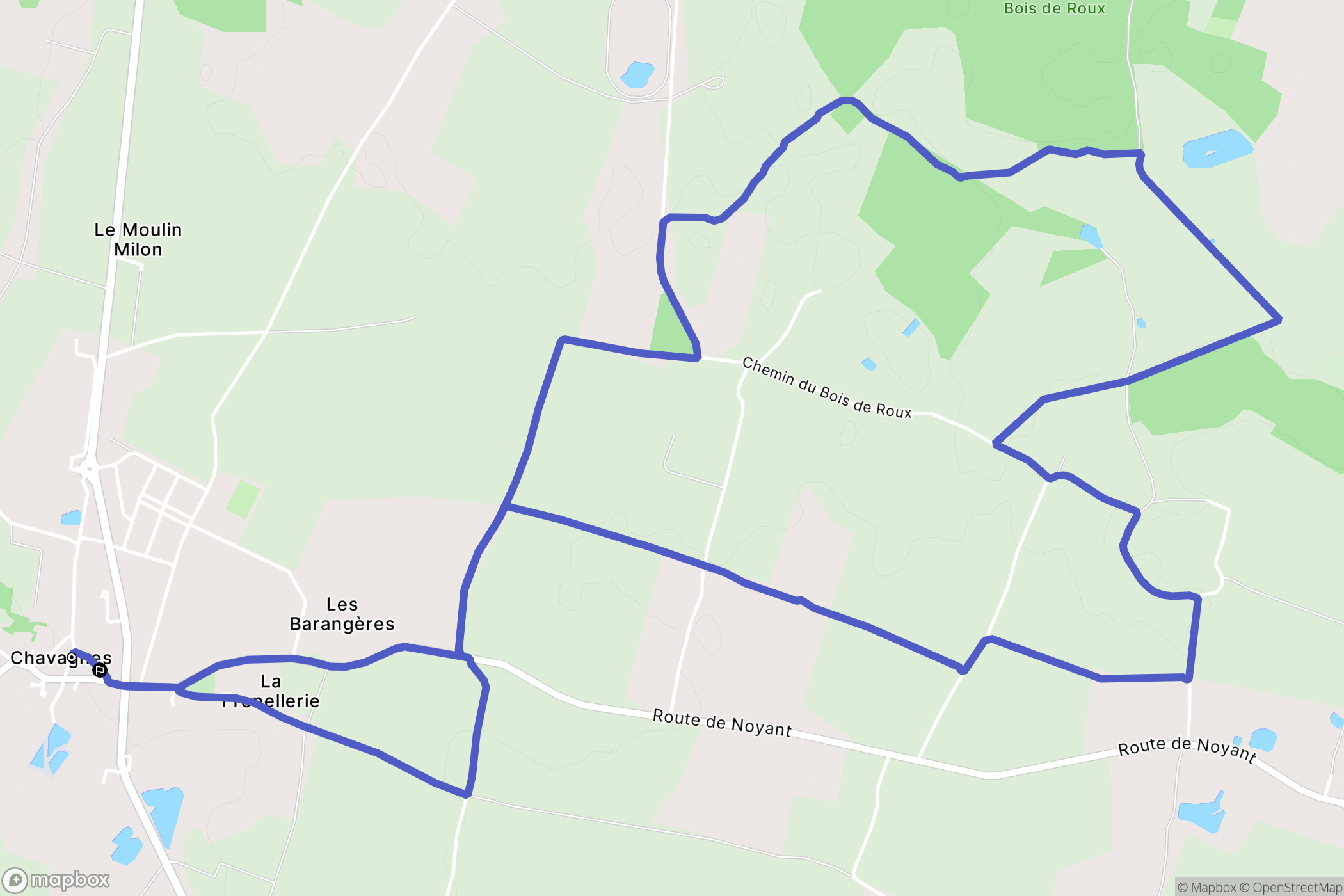 Terranjou : carte du parcours de randonnée - France