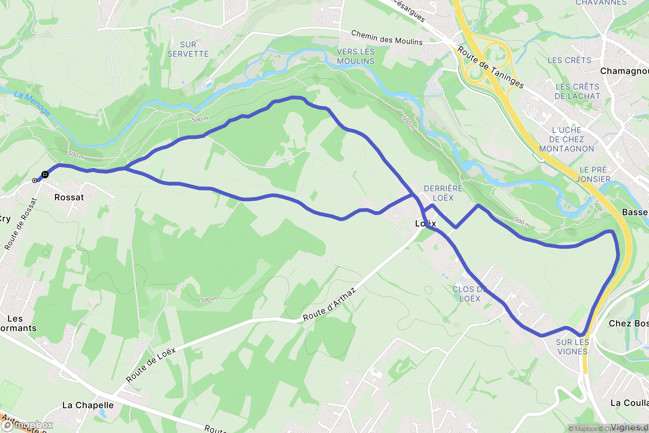 Arthaz-Pont-Notre-Dame : carte du parcours de randonnée - France