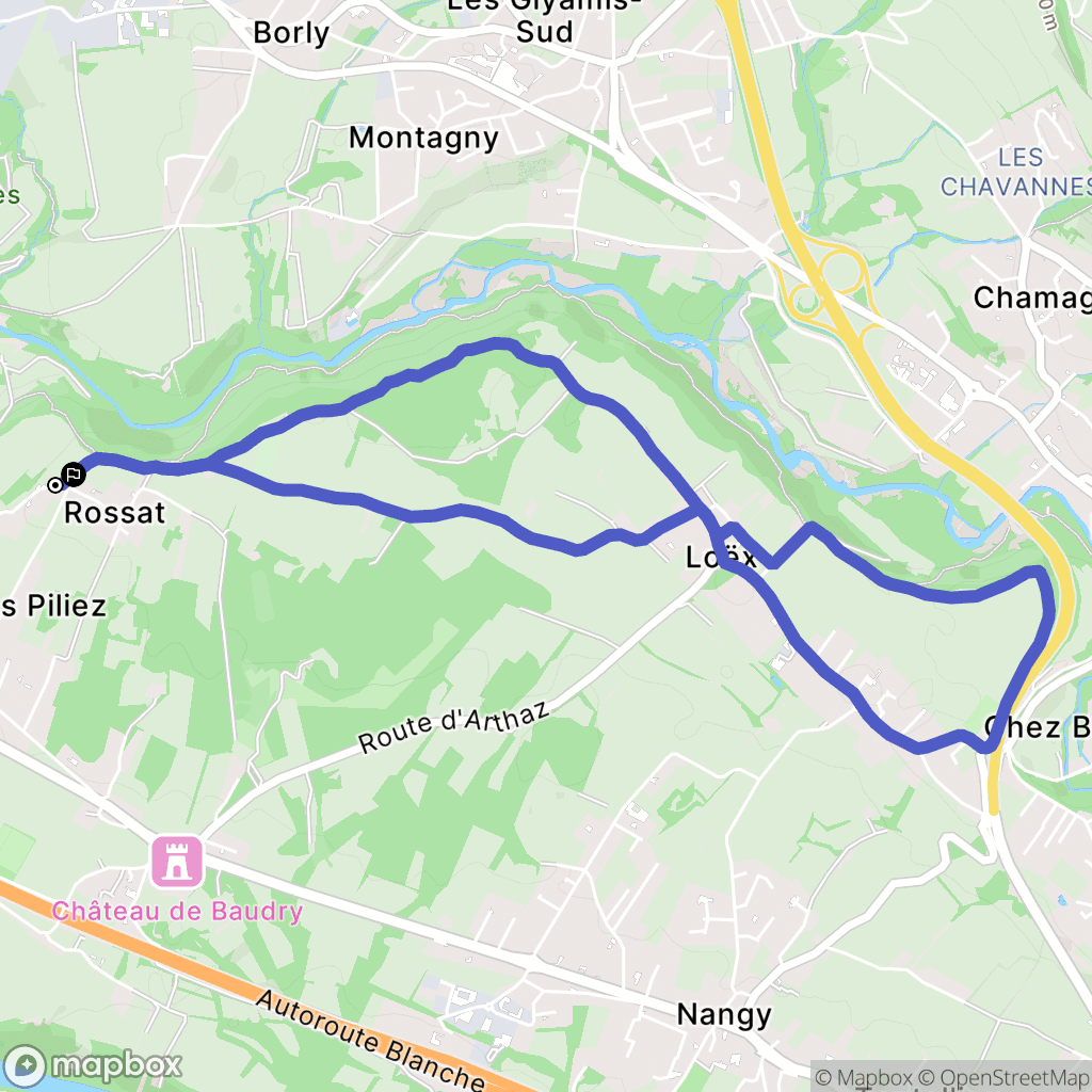 Arthaz-Pont-Notre-Dame : carte du parcours de randonnée - France