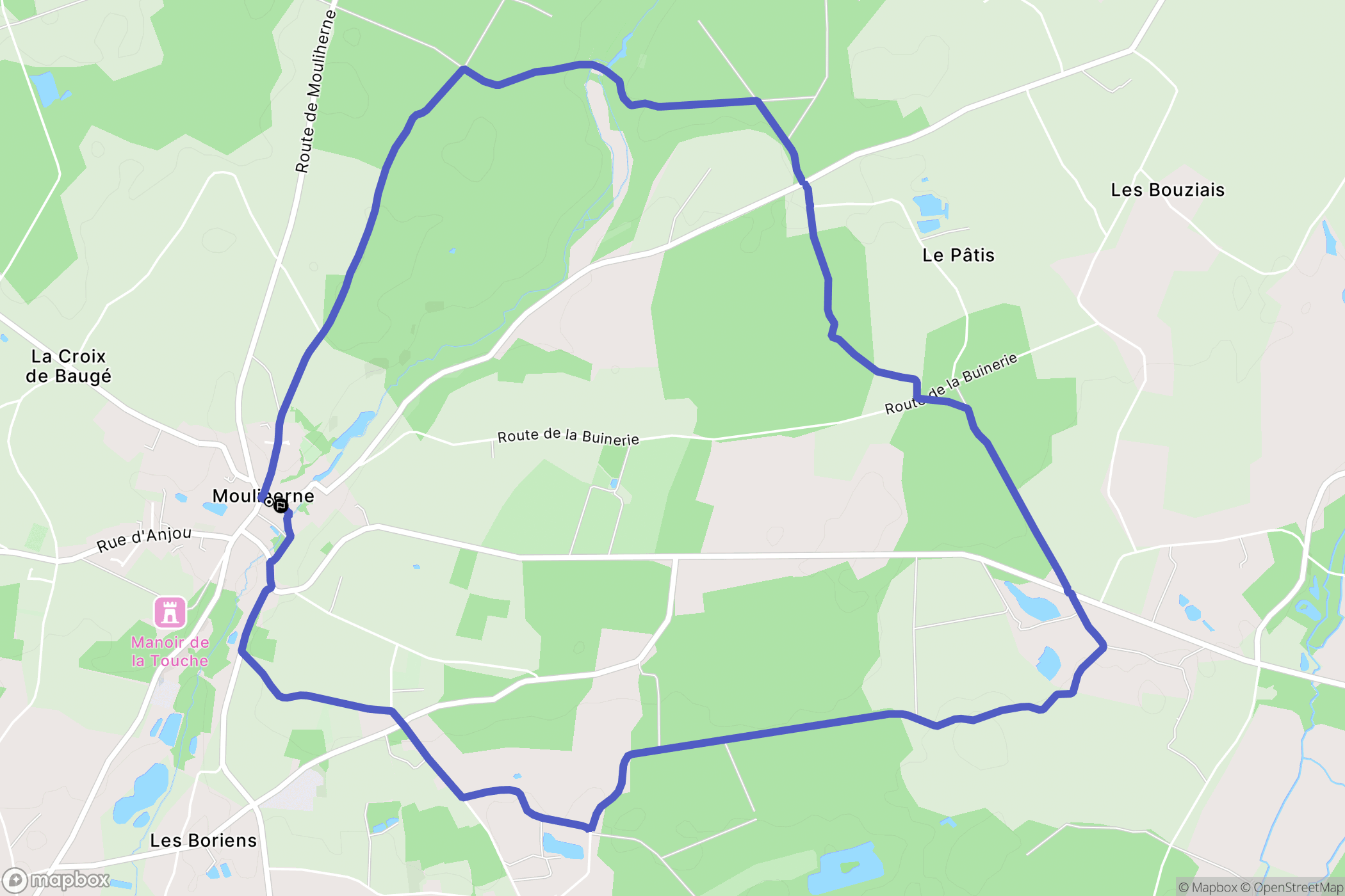 Mouliherne : carte du parcours de randonnée - France