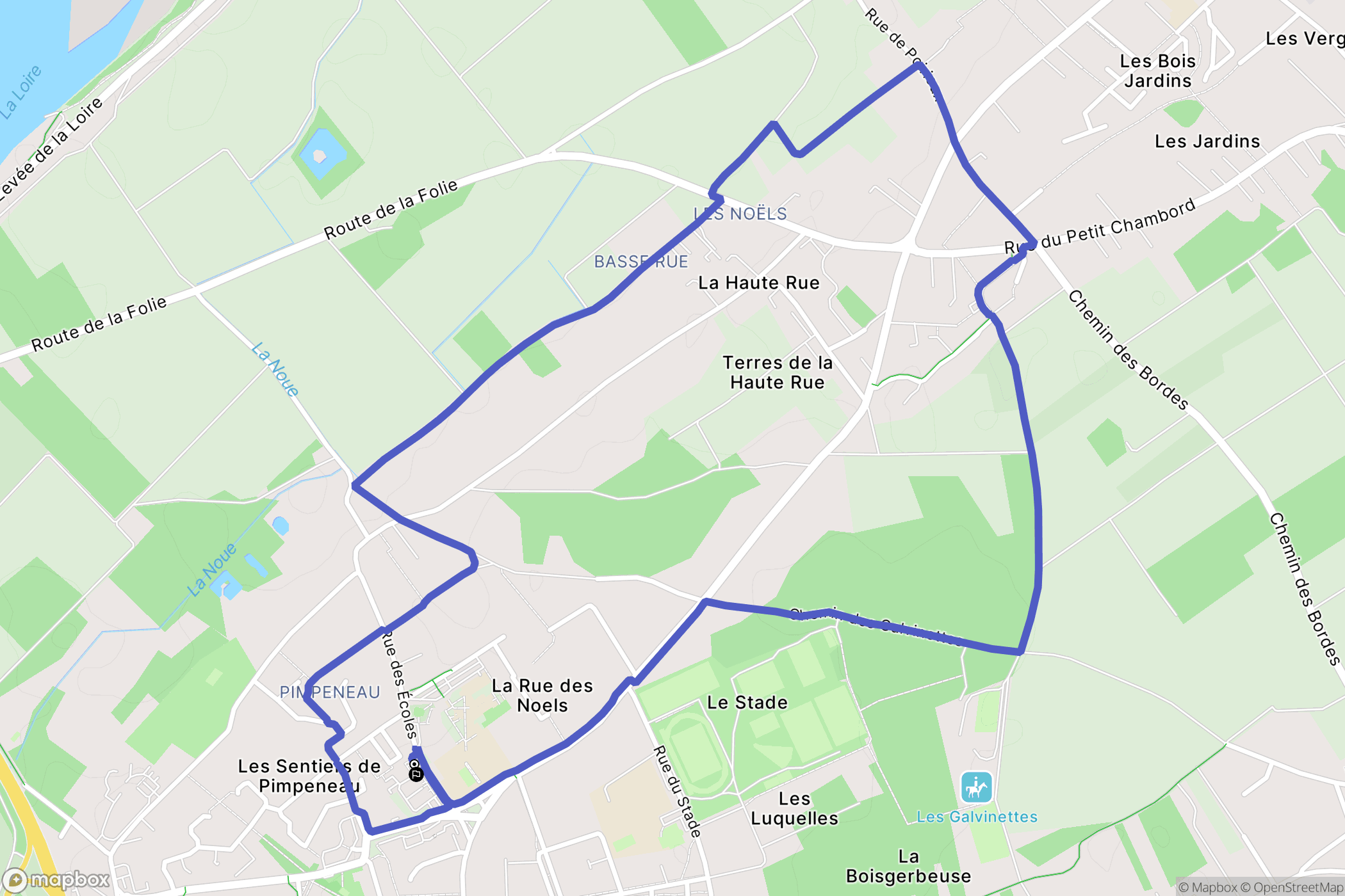 Vineuil : carte du parcours de randonnée - France