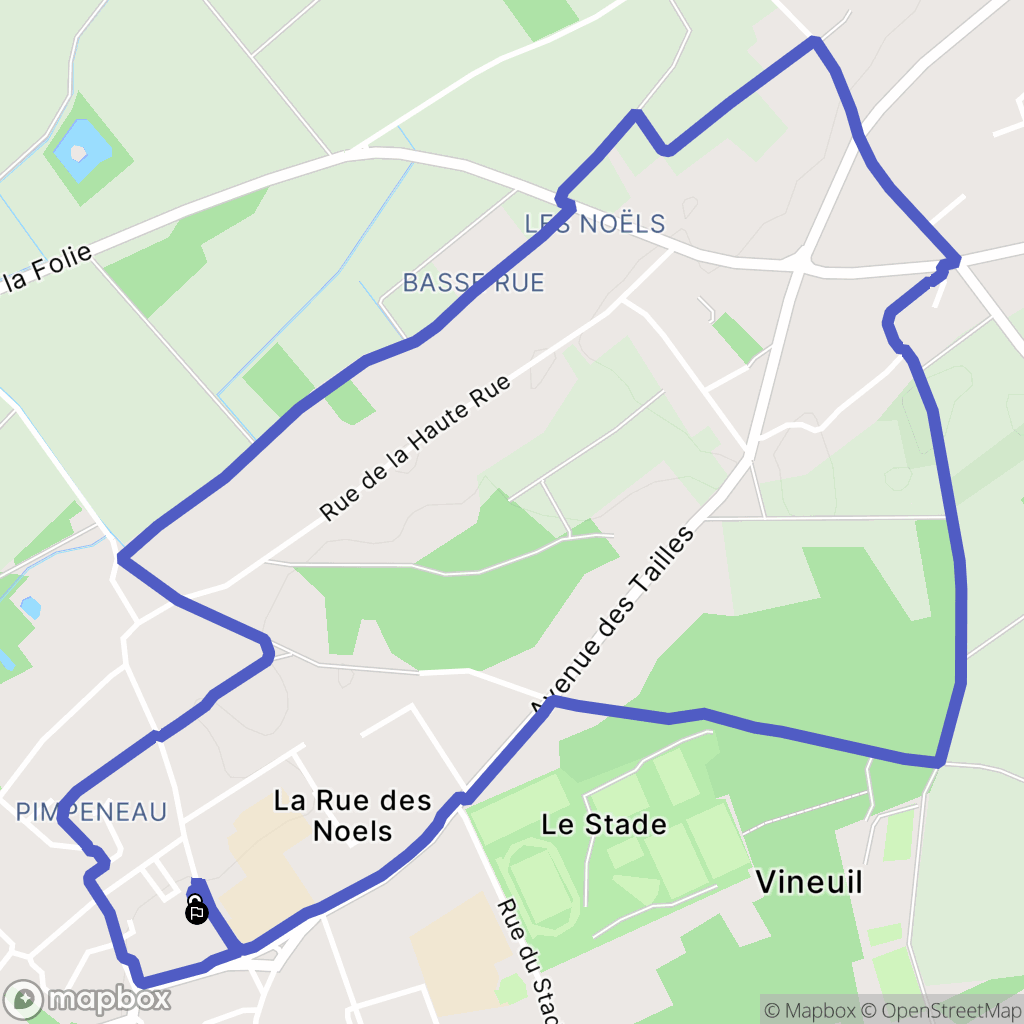 Vineuil : carte du parcours de randonnée - France