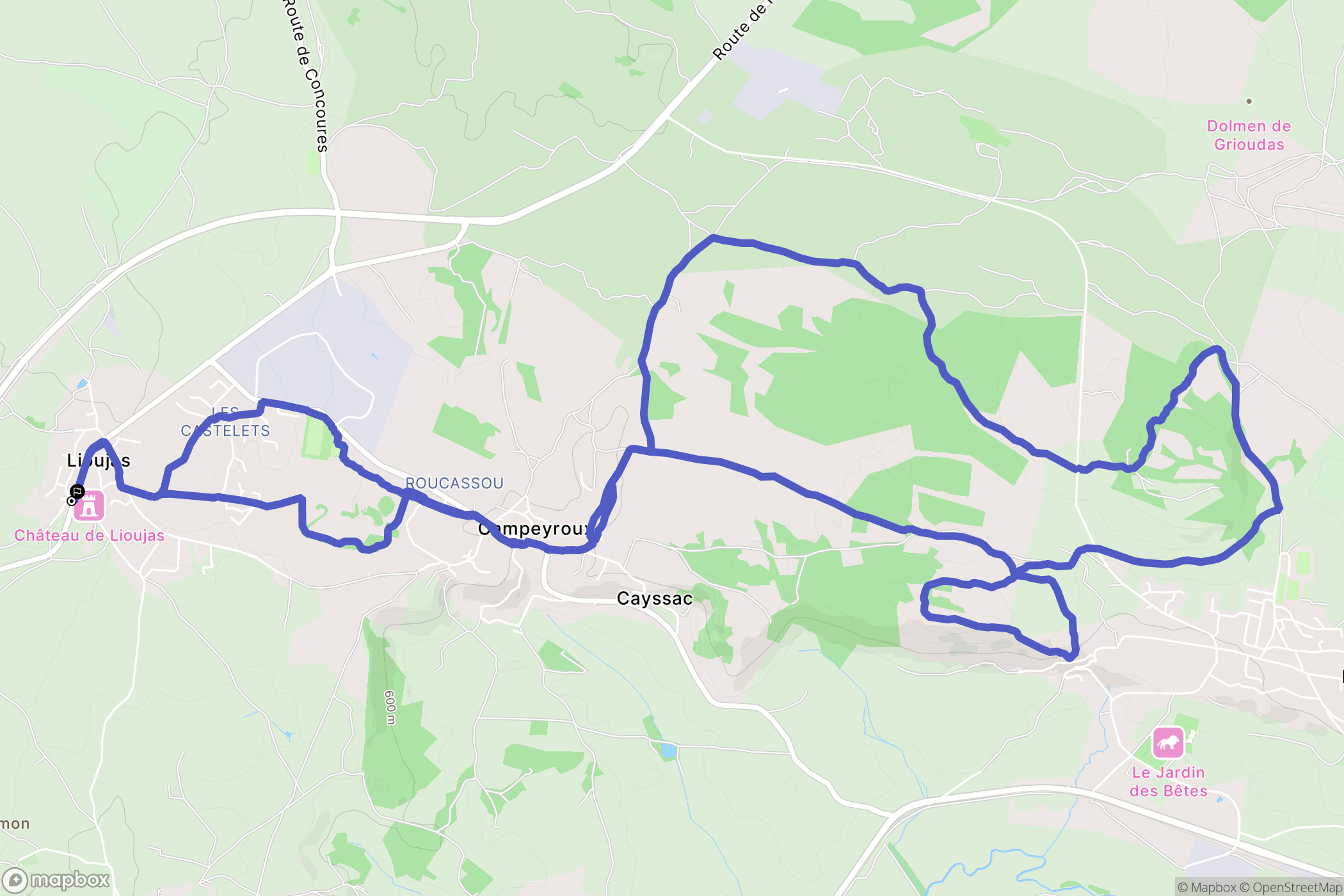 La Loubière : carte du parcours de randonnée - France