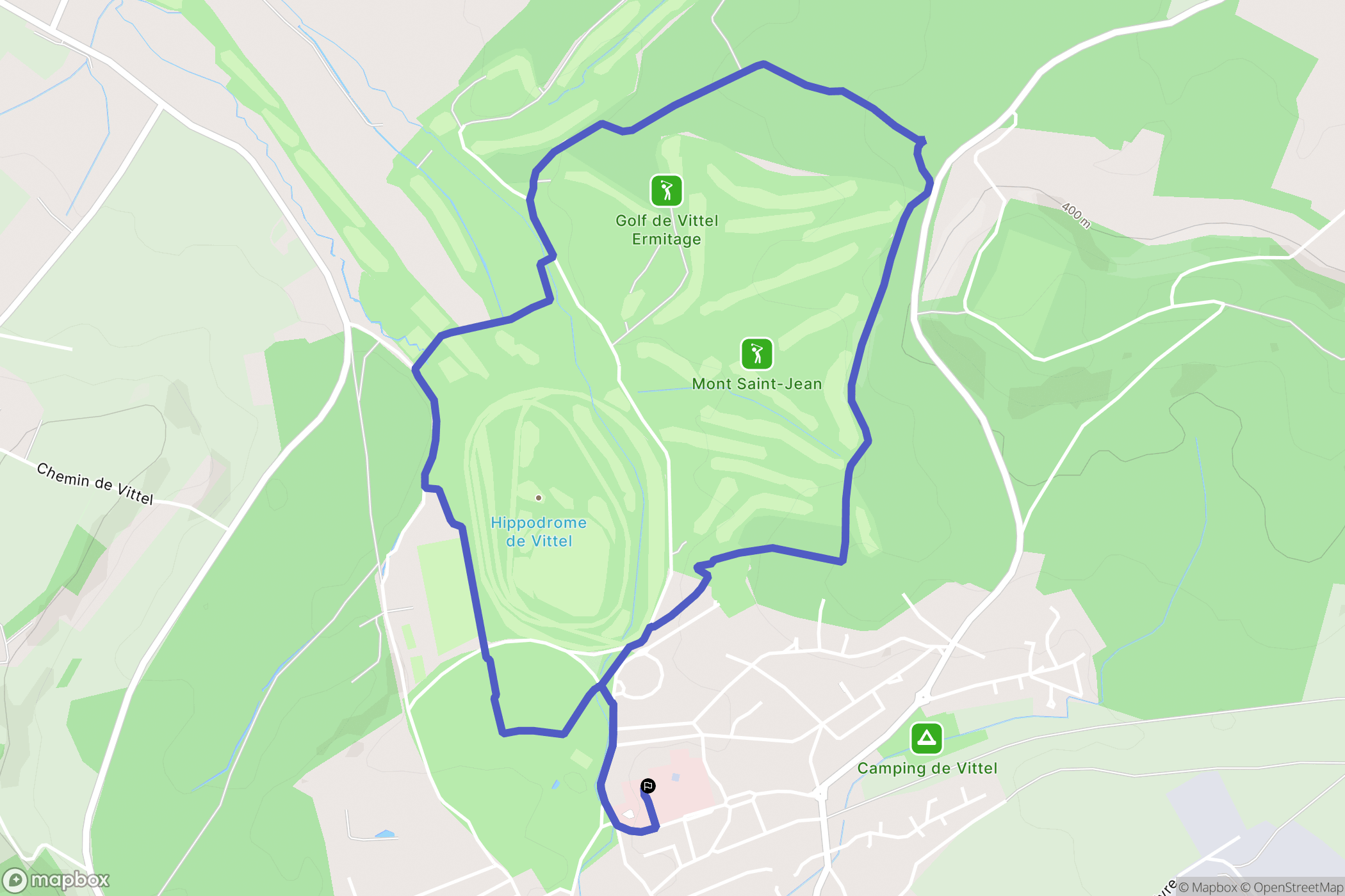 Vittel : carte du parcours de randonnée - France