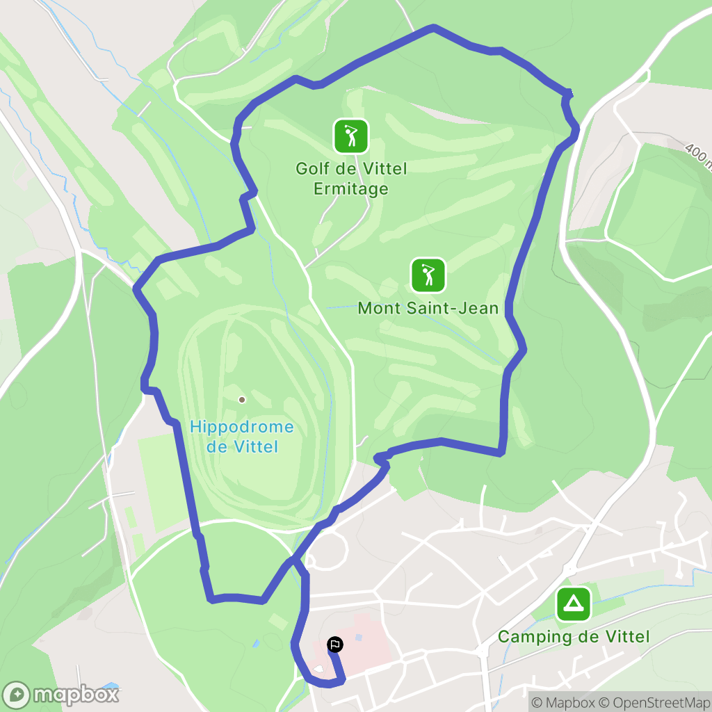 Vittel : carte du parcours de randonnée - France