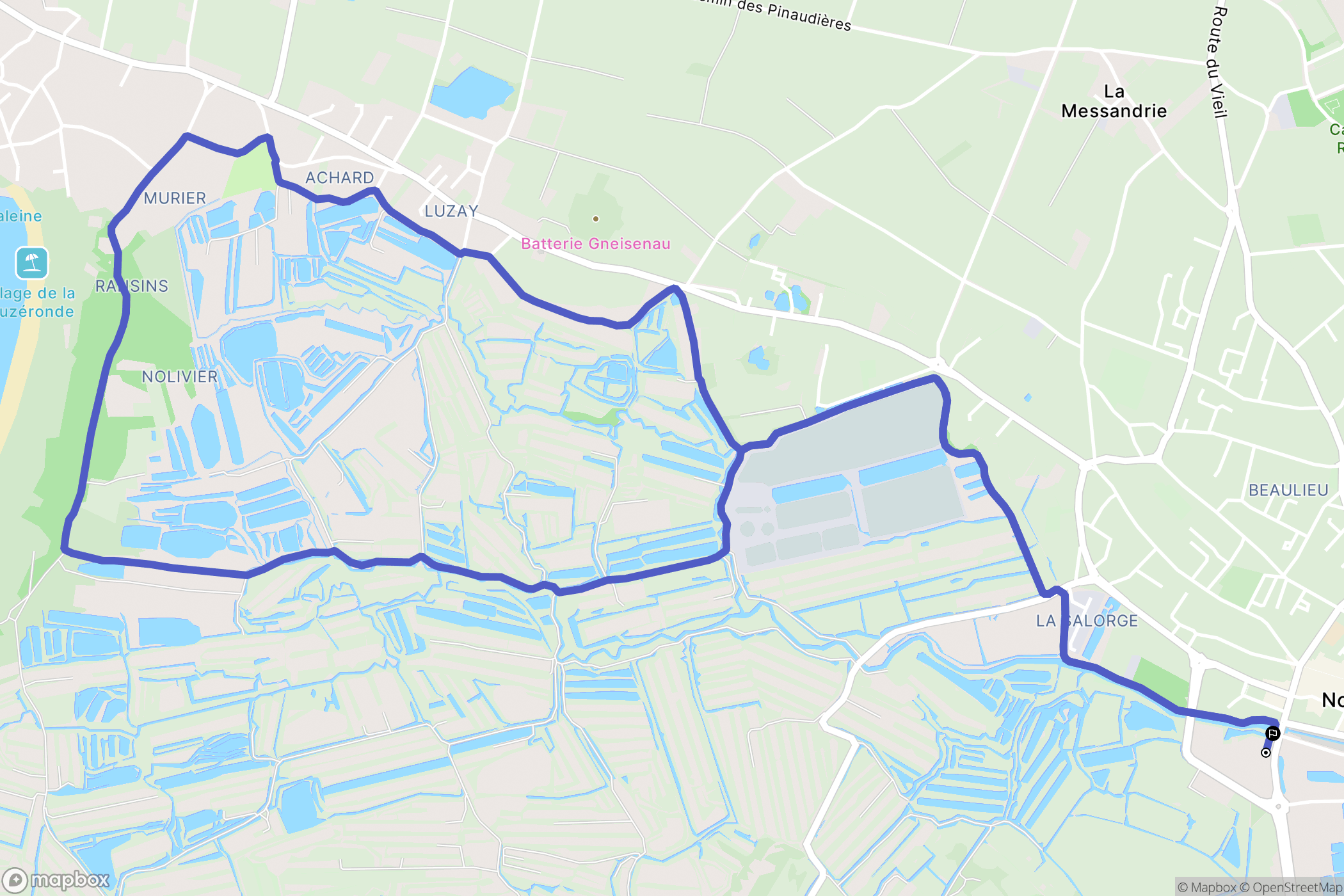 Noirmoutier-en-l'Île : carte du parcours de randonnée - France